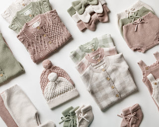 Baby knitwear flatlay