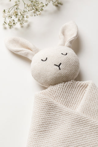 Isla Bunny Baby Comforter Close Up of Embroidery Detail