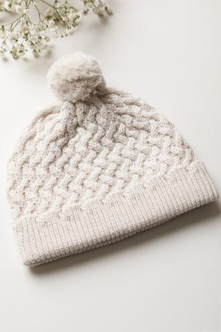 Pom Pom Knitted Cable Baby Hat