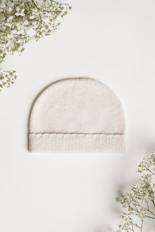 Knitted New Baby Hat Beige