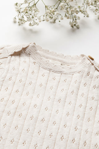 Pointelle knit baby bodysuit 