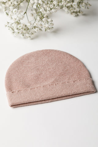 Rose Pink Knitted Newborn Baby Hat