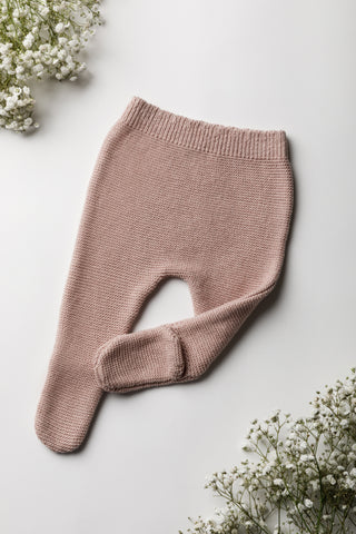 knitted pink baby trousers 