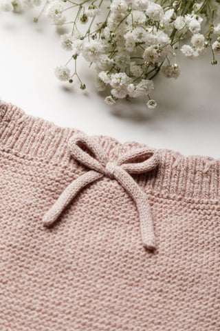 Organic Cotton Scallop Knit Baby Bloomers - Rose