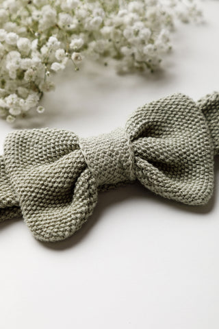Sage green knitted bow 